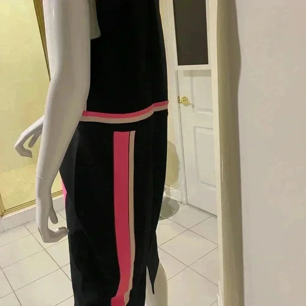 ST.John Cavier multi gorgeous dress,new with a tag black, pink & cream stripes - Picture 8 of 16